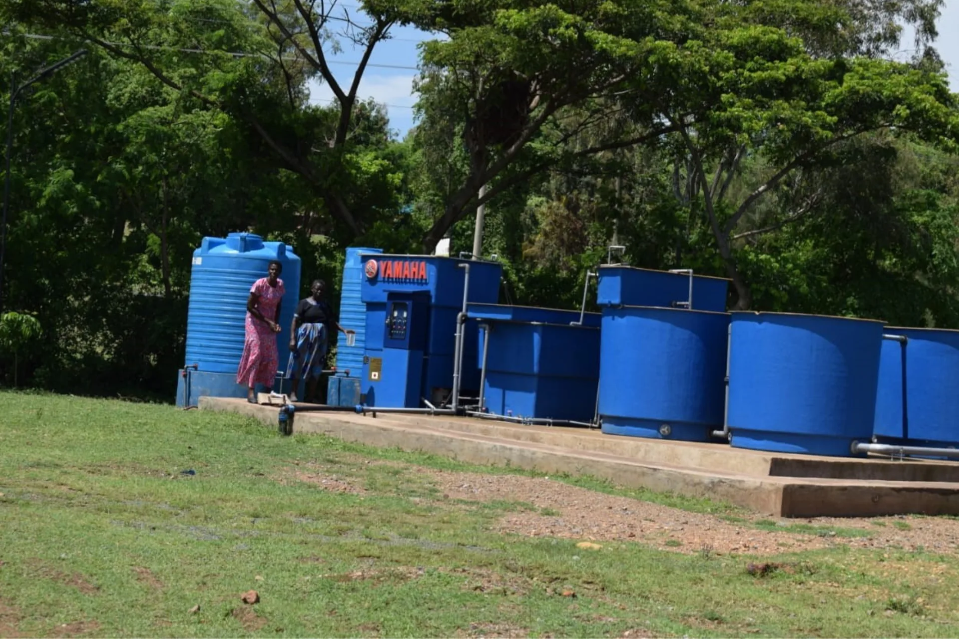Seka Kagwa water purification system installed by IDF with Japan Embassy support